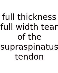 Full Thickness Full Width Tear Of The Supraspinatus Tendon