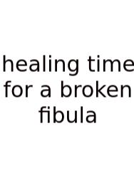 Healing Time For A Broken Fibula