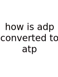How Is Adp Converted To Atp