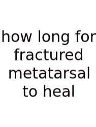 How Long For Fractured Metatarsal To Heal