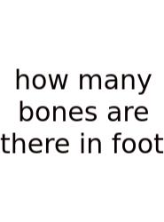 How Many Bones Are There In Foot