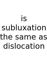 Is Subluxation The Same As Dislocation