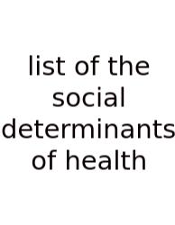List Of The Social Determinants Of Health