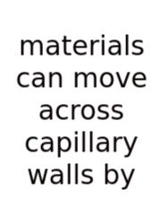 Materials Can Move Across Capillary Walls By