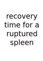 Recovery Time For A Ruptured Spleen