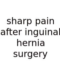 Sharp Pain After Inguinal Hernia Surgery