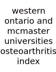 Western Ontario And Mcmaster Universities Osteoarthritis Index