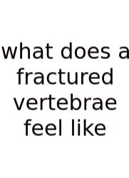 What Does A Fractured Vertebrae Feel Like