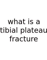 What Is A Tibial Plateau Fracture
