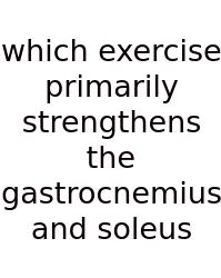 Which Exercise Primarily Strengthens The Gastrocnemius And Soleus