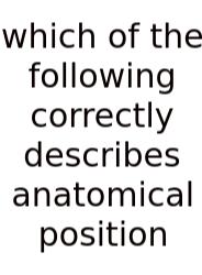 Which Of The Following Correctly Describes Anatomical Position