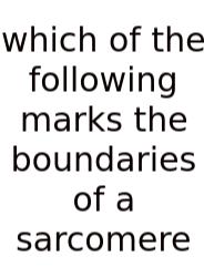 Which Of The Following Marks The Boundaries Of A Sarcomere